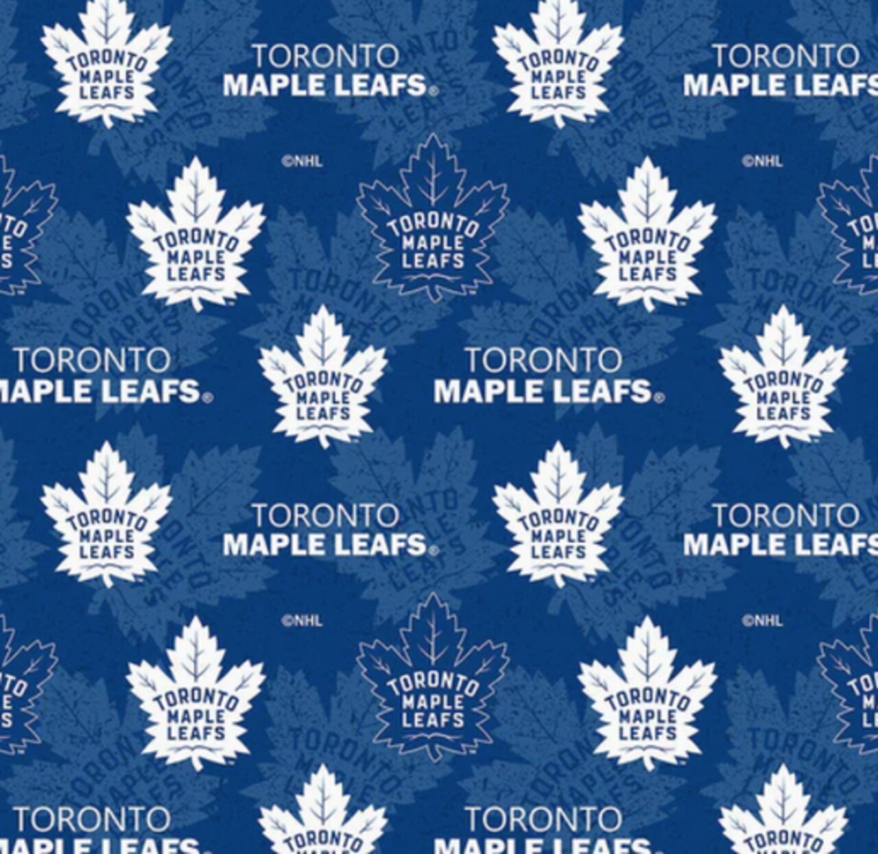 Licensed NHL Toronto Maple Leafs Tone on Tone Cotton Fabric by the Yard